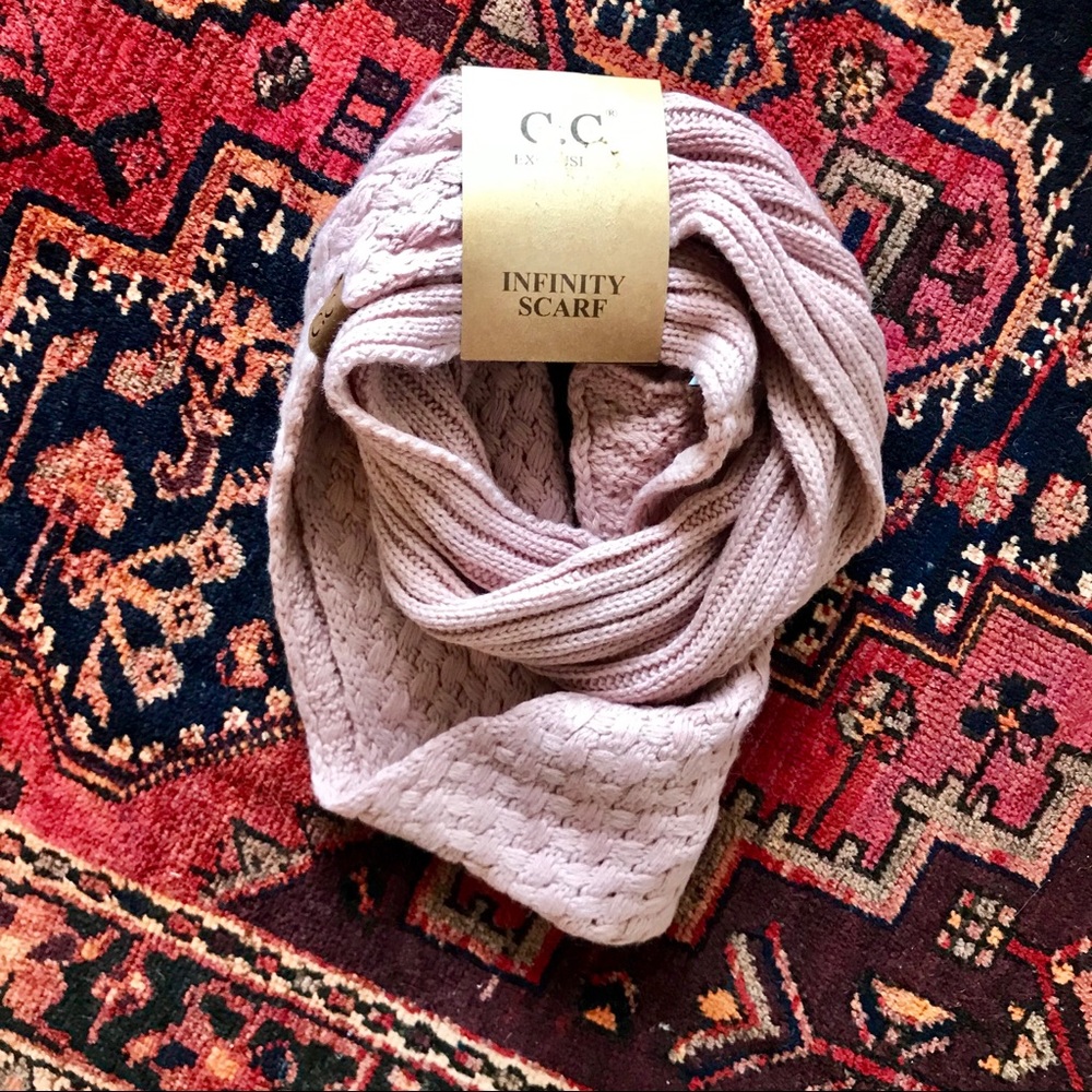 Mauve Knit Infinity Scarf